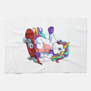 Skateboard Unicorn Lover Skateboarder Skateboardin Kitchen Towel