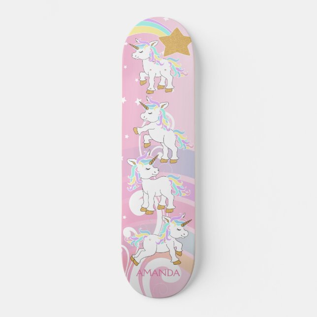 Skateboard Unicornes magiques (Recto)