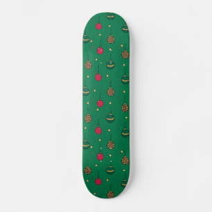 Skateboard Unique Christmas Ornament Baubles Green Pattern