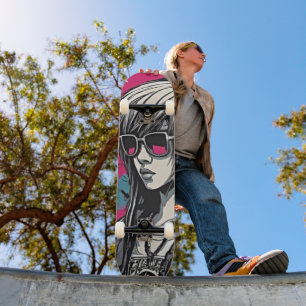 Skateboard Urban Emo Girl Cyber Art