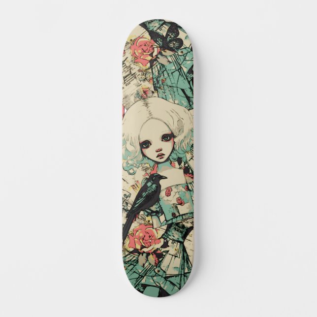 Skateboard Urban Street Art Inspiré Gothique Girly Girl (Recto)