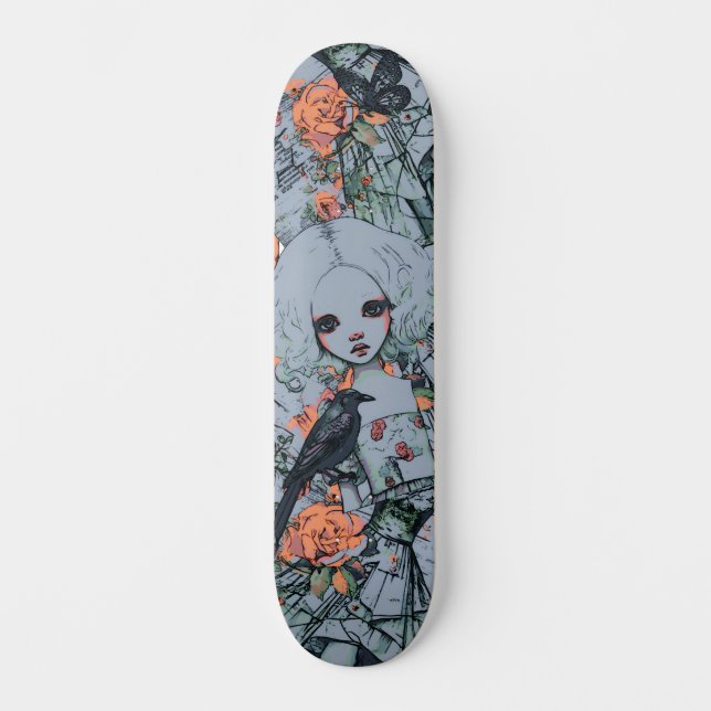 Skateboard Urban Street Art Inspiré Gothique Girly Girl (Recto)