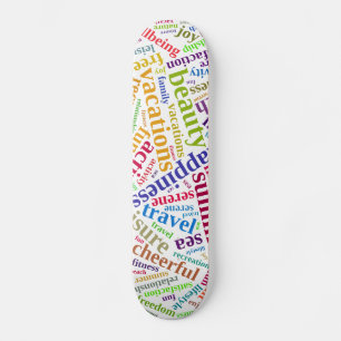 Skateboard Vacances d'été mots nuage