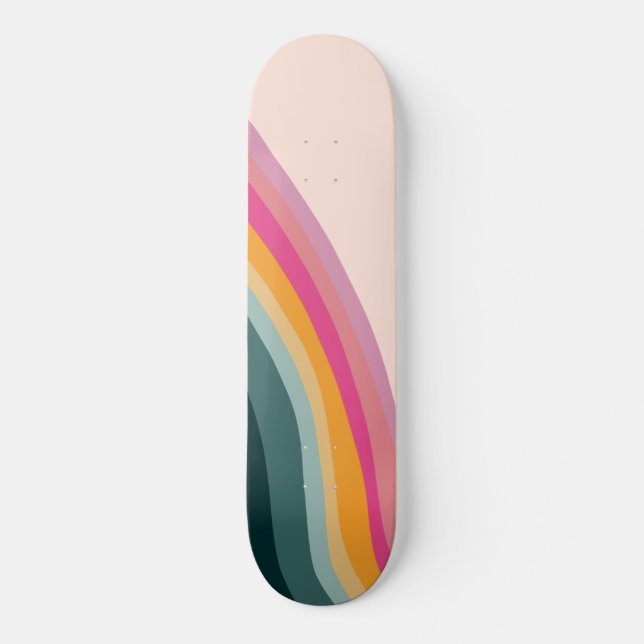 Skateboard Vague arc-en-ciel rétro #1 #wall #art (Recto)
