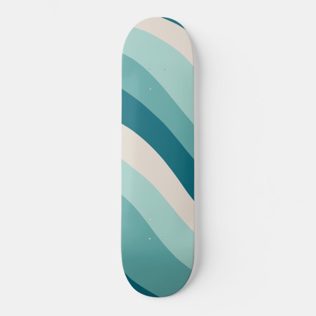 Skateboard Vague d'été rétro #5 #minimum #décoration #art (Recto)
