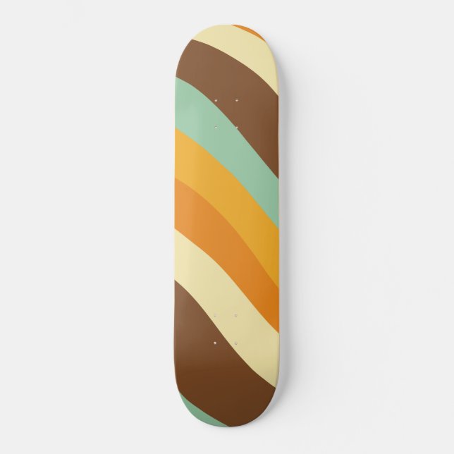 Skateboard Vague d'été rétro #9 #minimum #décoration #art (Recto)