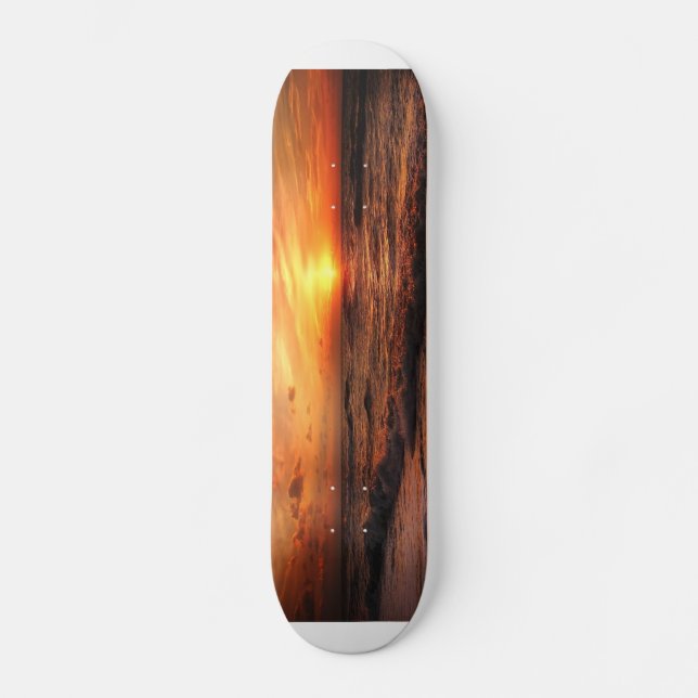 Skateboard Vagues de mer coucher du soleil (Recto)