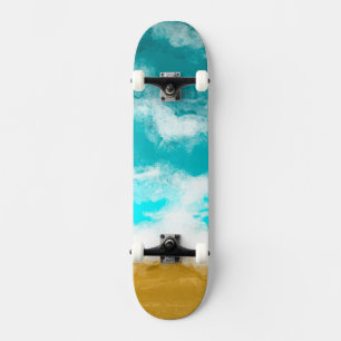Skateboard Vagues de plage de l'océan turquoise
