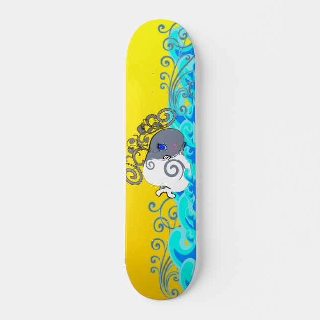 Skateboard Vagues Et Baleines - (Devant)