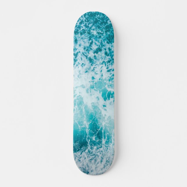 Skateboard Vagues tropicales de l'océan bleu (Devant)