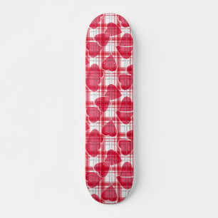 Skateboard Valentines invisibles Jour coeur rouge à damiers p