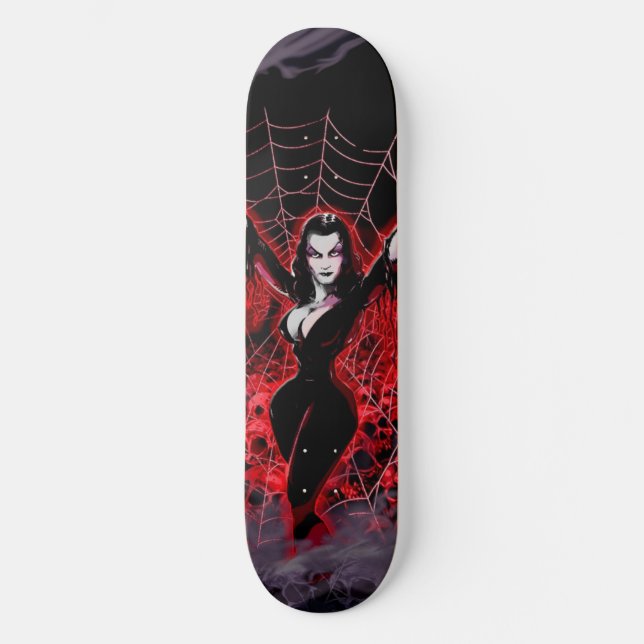 Skateboard Vampire femme Spider web gothique (Recto)
