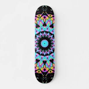 Skateboard Vaporwave candy colored mandala