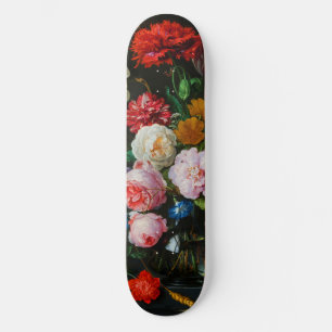 Skateboard Vase de verre avec des fleurs