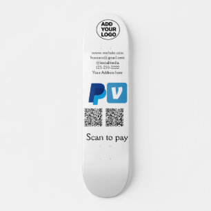 Skateboard Venmo paypal scan pour payer ajouter q r code logo