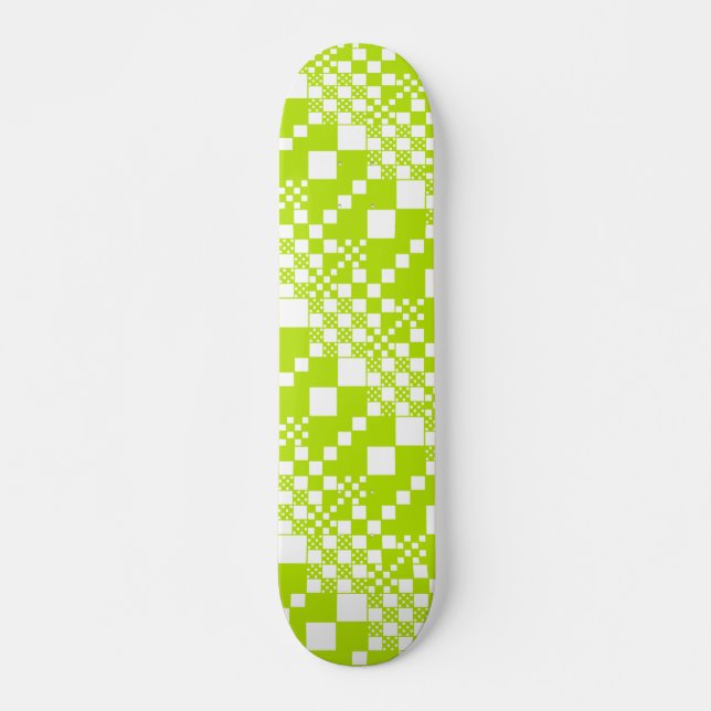 Skateboard Vérifié, Chèques - Vert et blanc de chaux (Devant)