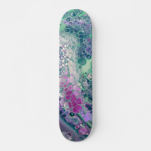 Skateboard Verse acrylique sirène, Cool coloré Abstrait (Devant)