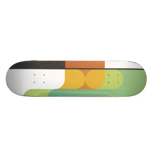 Skateboard vert géométrique linéaire de rétro art abstrait