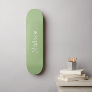 Skateboard Vert sauge clair uni avec nom