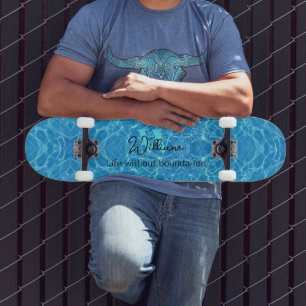 Skateboard Vie d'eau Bleu Nature moderne Expressions