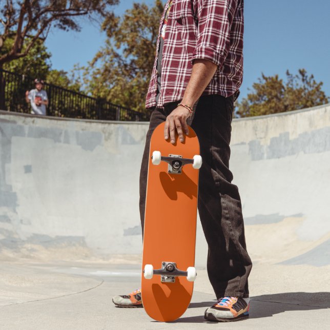 Skateboard Vieux Citrouille épice orange couleur solide (Extérieur 2)