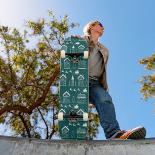 Skateboard Village nordique de Noël enneigé