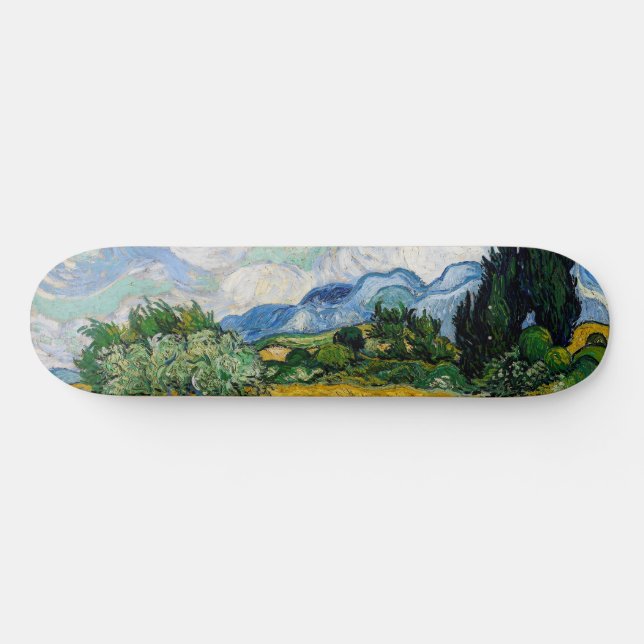Skateboard Vincent Van Gogh - Champ de blé avec cyprès (Horz)