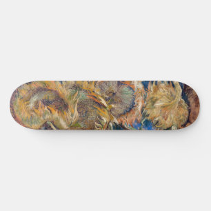 Skateboard Vincent van Gogh - Fleurs de soleil coupées en qua