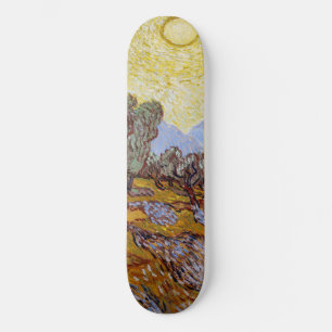 Skateboard Vincent van Gogh - Oliviers, Ciel Jaune et Soleil