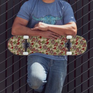 Skateboard vintage floral nature botanique urbaine