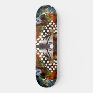 Skateboard Vintage Grunge Retro Abstrait multicolore