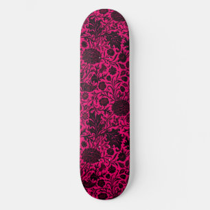 Skateboard Vintage joli motif floral noir sur le néon