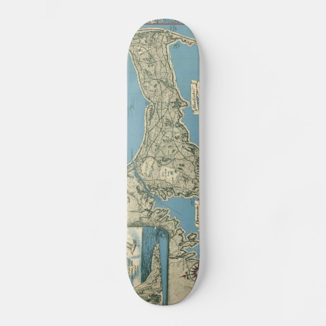 Skateboard Vintage Map of Cape Cod (Recto)