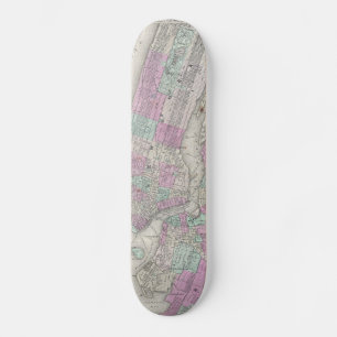 Skateboard Vintage Map of NYC and Brooklyn