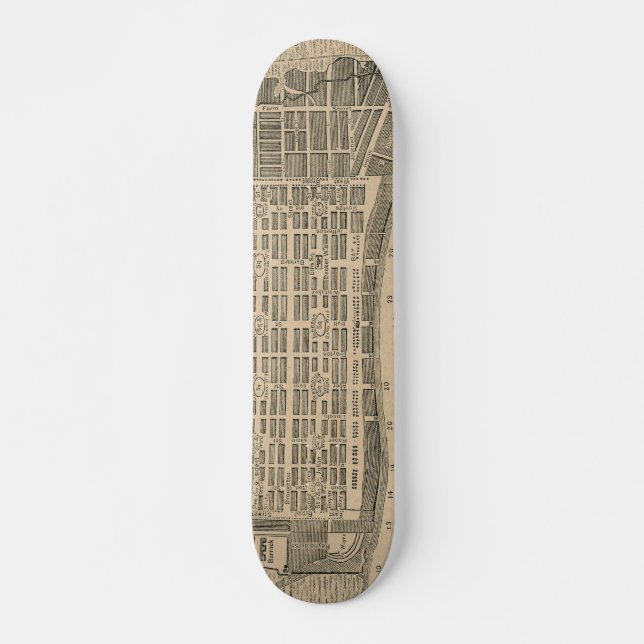 Skateboard Vintage Map of Savannah (Devant)