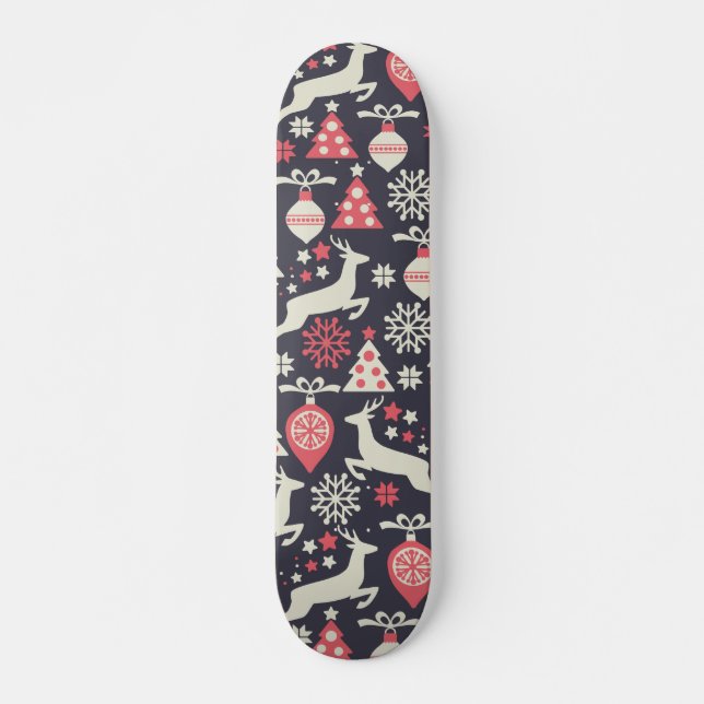 Skateboard Vintage Retro Noël Motif vacances (Devant)