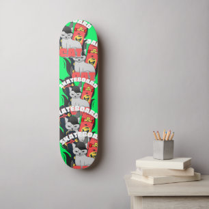 Skateboard vintage retro simple skate cat