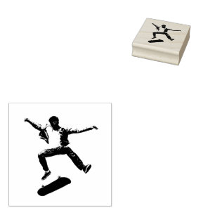  Skateboard vintage rubber stamp