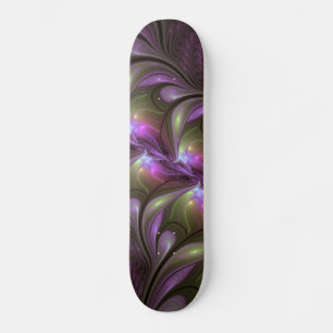 Skateboard Violet Abstrait violet violet kaki fractal