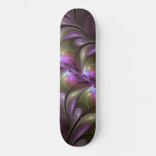 Skateboard Violet Abstrait violet violet kaki fractal
