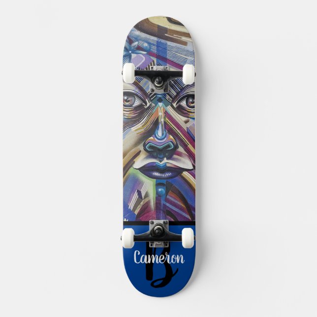 Skateboard Visage d'art urbain (Recto)