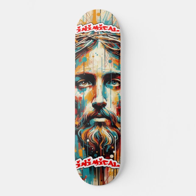 Skateboard Visage inimique du Christ (Recto)
