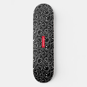 Skateboard Visage souriant à fusion chic   Motif de sourire