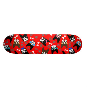 Skateboard Visages drôles de moustache mignonne de Boston