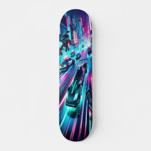 Skateboard "Vitesse de néon : cyberpunk Chase