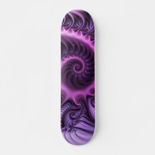 Skateboard Vivid Cool Abstrait rose violet Fractal Art Spiral