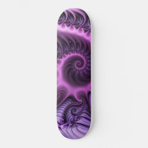 Skateboard Vivid Cool Abstrait rose violet Fractal Art Spiral