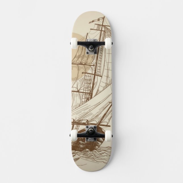 Skateboard Voilier vintage (Recto)