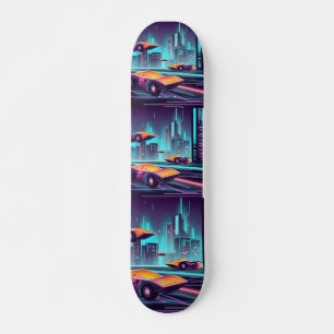 Skateboard voiture cyberpunk