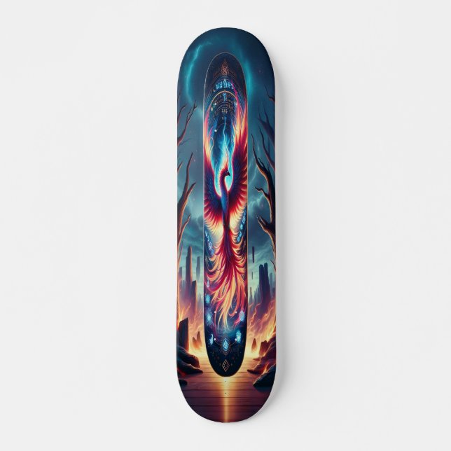Skateboard "Vol du Phoenix : Twilight enchanté (Devant)